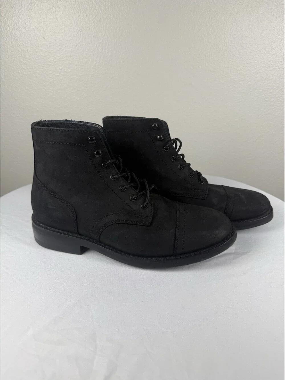 Thursday Boot Co Everyday Mens 8.5 Black Leather Cap Toe Lace Up Boots